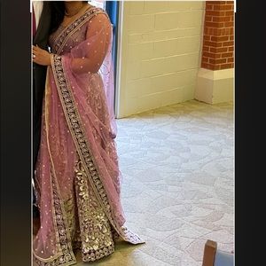 Violet and pink lengha
